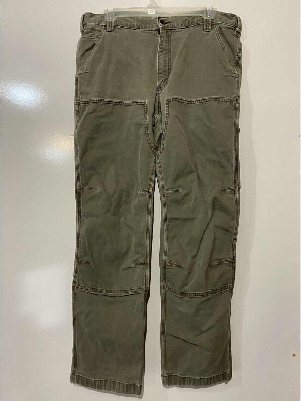 Mens CARHARTT RF Relaxed Canvas Double Front Utility Work Pants Sz 36X30(Actual)
